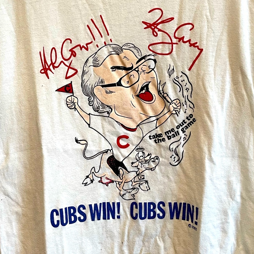 Vintage Threadbare Chicago Cubs Ringer Tee - Harry Caray